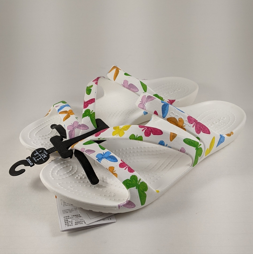Crocs Women's Kadee Ii Sandals - white butterfly - size 6